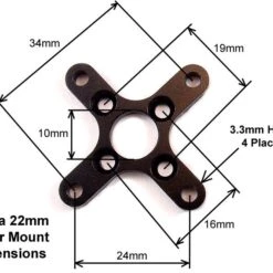 Cobra C-2213/12 Brushless Motor, Kv=2000 -Bandai shop 22mm mount dims 4