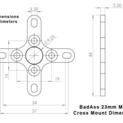BadAss 2315-2300Kv Brushless Motor -Bandai shop 23mm cross mount dims 1 6