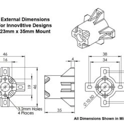 3D Printed Motor Mount For 22-23mm Motors, 35mm Length -Bandai shop 23x35mm mount dims