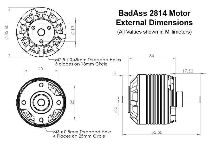 BadAss 2814-1950Kv Brushless Motor 10 BadAss 2814-1950Kv Brushless Motor - Image 9