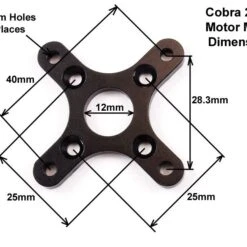 Cobra C-2808/16 Brushless Motor, Kv=1780 -Bandai shop 28mm mount dims 2 1