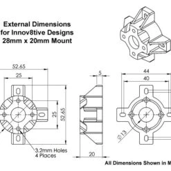 3D Printed Motor Mount For 28mm Motors, 20mm Length -Bandai shop 28x20mm mount dims