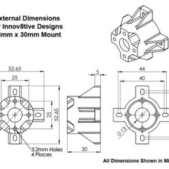 3D Printed Motor Mount For 28mm Motors, 30mm Length -Bandai shop 28x30mm mount dims