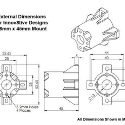 3D Printed Motor Mount For 28mm Motors, 45mm Length -Bandai shop 28x45mm mount dims