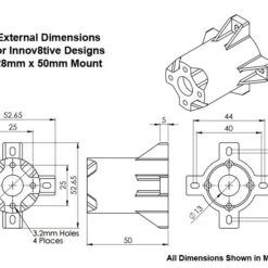3D Printed Motor Mount For 28mm Motors, 50mm Length -Bandai shop 28x50mm mount dims