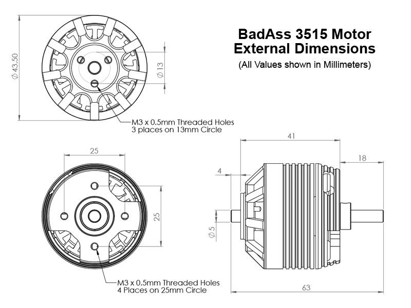 BadAss 3515-710Kv Brushless Motor 11 BadAss 3515-710Kv Brushless Motor - Image 9