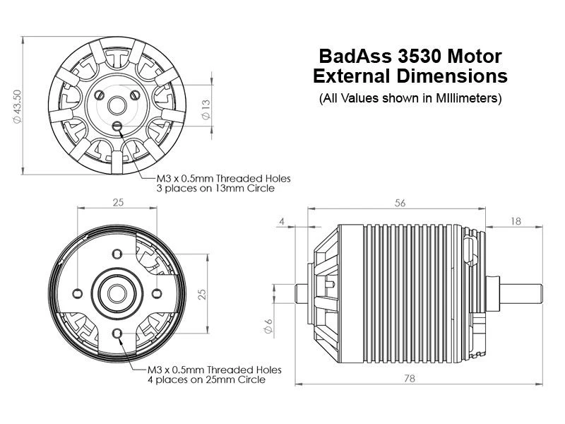 BadAss 3530-570Kv Brushless Motor 11 BadAss 3530-570Kv Brushless Motor - Image 9
