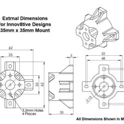 3D Printed Motor Mount For 35mm Motors, 35mm Length -Bandai shop 35x35mm mount dims