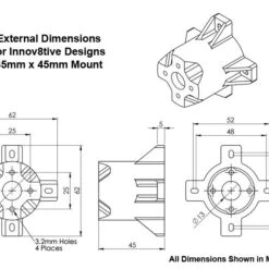 3D Printed Motor Mount For 35mm Motors, 45mm Length -Bandai shop 35x45mm mount dims