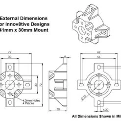 3D Printed Motor Mount For 41mm Motors, 30mm Length -Bandai shop 41x30mm mount dims