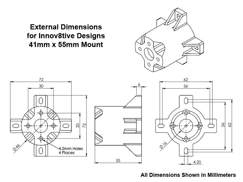 3D Printed Motor Mount For 41mm Motors, 55mm Length 5 3D Printed Motor Mount For 41mm Motors, 55mm Length - Image 3