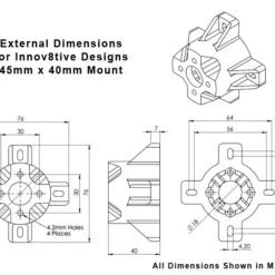 3D Printed Motor Mount For 45mm Motors, 40mm Length -Bandai shop 45x40mm mount dims