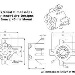 3D Printed Motor Mount For 45mm Motors, 45mm Length -Bandai shop 45x45mm mount dims