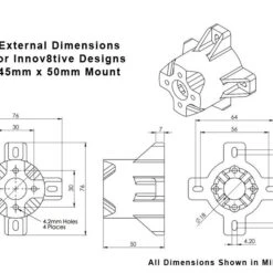3D Printed Motor Mount For 45mm Motors, 50mm Length -Bandai shop 45x50mm mount dims