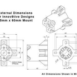 3D Printed Motor Mount For 45mm Motors, 60mm Length 8 3D Printed Motor Mount For 45mm Motors, 60mm Length -Bandai shop 45x60mm mount dims