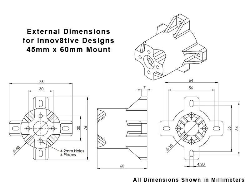 3D Printed Motor Mount For 45mm Motors, 60mm Length 5 3D Printed Motor Mount For 45mm Motors, 60mm Length - Image 3