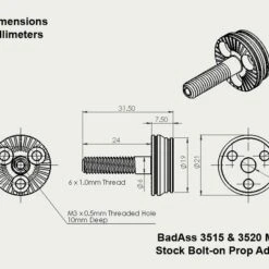 BadAss 3520-560Kv Brushless Motor -Bandai shop ba 35mm 5 prop adapter 3