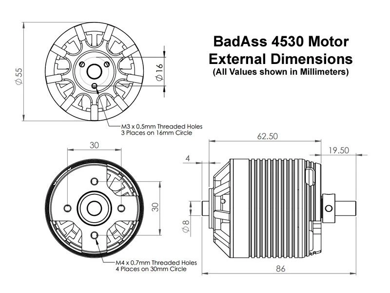 BadAss 4530-550Kv Brushless Motor 9 BadAss 4530-550Kv Brushless Motor - Image 7