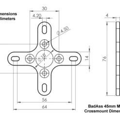 BadAss 4520-660Kv Brushless Motor -Bandai shop ba 45mm mount dims 1 1 1