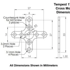 Tempest 1708-1270Kv Brushless Motor -Bandai shop tem 17mm mount dims 1 1 1 1