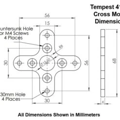 Tempest Cross Mount For 41mm Series Motors -Bandai shop tem 41mm mount dims 10